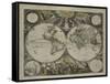 Double-hemisphere world map from Goos's Sea Atlas of the Water World, 1672-Pieter Goos-Framed Stretched Canvas