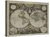 Double-hemisphere world map from Goos's Sea Atlas of the Water World, 1672-Pieter Goos-Stretched Canvas