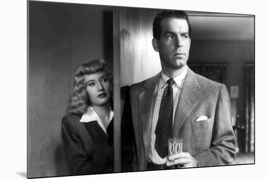 DOUBLE INDEMNITY, 1944 directed by BILLY WILDER Barbara Stanwyck and Fred McMurray (b/w photo)-null-Mounted Photo