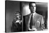 DOUBLE INDEMNITY, 1944 directed by BILLY WILDER Barbara Stanwyck and Fred McMurray (b/w photo)-null-Stretched Canvas