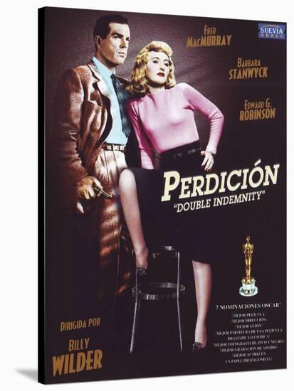 Double Indemnity, Spanish Movie Poster, 1944-null-Stretched Canvas