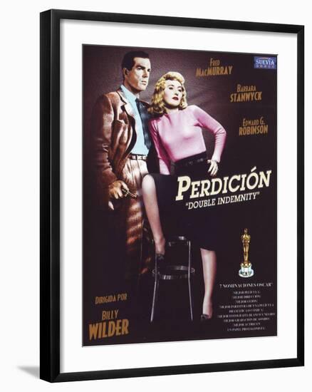 Double Indemnity, Spanish Movie Poster, 1944-null-Framed Art Print