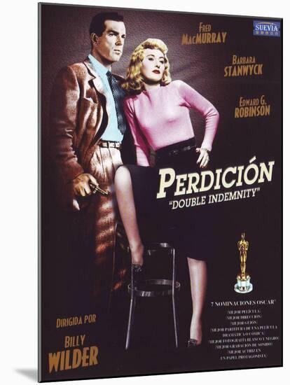 Double Indemnity, Spanish Movie Poster, 1944-null-Mounted Art Print