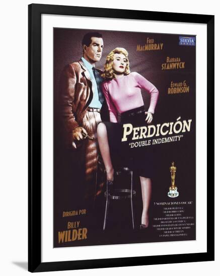 Double Indemnity, Spanish Movie Poster, 1944-null-Framed Art Print