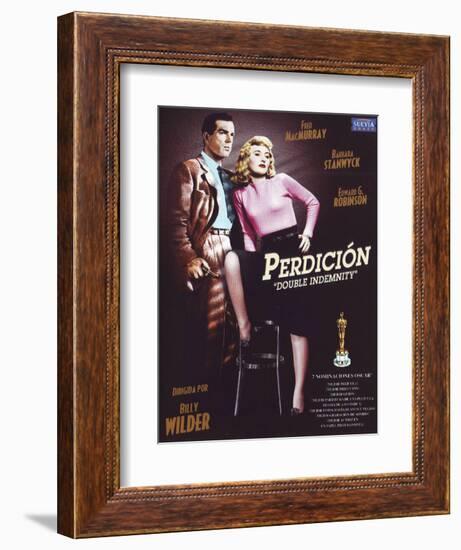 Double Indemnity, Spanish Movie Poster, 1944-null-Framed Art Print