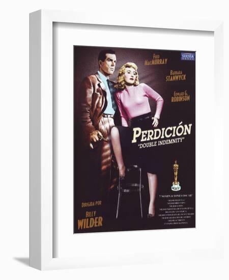 Double Indemnity, Spanish Movie Poster, 1944-null-Framed Art Print