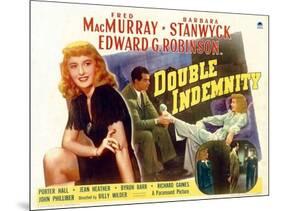 Double Indemnity, UK Movie Poster, 1944-null-Mounted Art Print