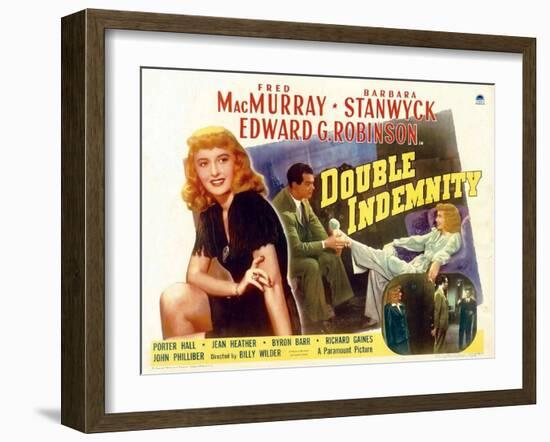 Double Indemnity, UK Movie Poster, 1944-null-Framed Art Print