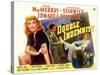 Double Indemnity, UK Movie Poster, 1944-null-Stretched Canvas