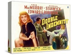 Double Indemnity, UK Movie Poster, 1944-null-Stretched Canvas