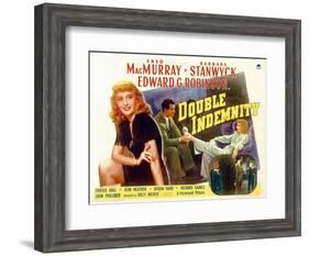 Double Indemnity, UK Movie Poster, 1944-null-Framed Art Print