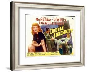 Double Indemnity, UK Movie Poster, 1944-null-Framed Art Print