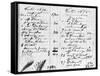 Double Page from Monet's Account Book Detailing the Sales of His Paintings, December 1874-March1875-Claude Monet-Framed Stretched Canvas