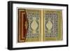 Double Page Spread from a Koran with Marginal Floral Decoration, Turkish, 1855-null-Framed Giclee Print