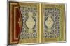 Double Page Spread from a Koran with Marginal Floral Decoration, Turkish, 1855-null-Mounted Giclee Print