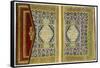 Double Page Spread from a Koran with Marginal Floral Decoration, Turkish, 1855-null-Framed Stretched Canvas