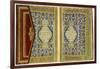 Double Page Spread from a Koran with Marginal Floral Decoration, Turkish, 1855-null-Framed Giclee Print