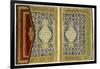 Double Page Spread from a Koran with Marginal Floral Decoration, Turkish, 1855-null-Framed Giclee Print