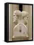 Double pilier hermaïque : portrait du philosophe Epicure et de son disciple Métrodore-null-Framed Stretched Canvas