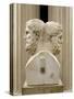 Double pilier hermaïque : portrait du philosophe Epicure et de son disciple Métrodore-null-Stretched Canvas