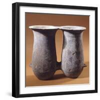 Double Pithoi, Geometric Patterned Terracotta from Milos, Greece-null-Framed Giclee Print