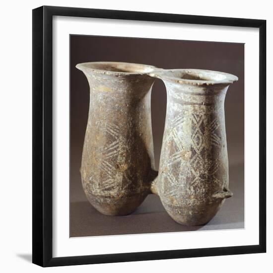 Double Pithoi, Geometric Patterned Terracotta from Milos, Greece-null-Framed Giclee Print