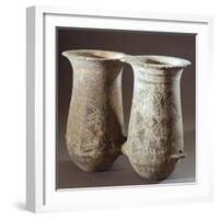 Double Pithoi, Geometric Patterned Terracotta from Milos, Greece-null-Framed Giclee Print