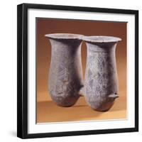 Double Pithoi, Geometric Patterned Terracotta from Milos, Greece-null-Framed Giclee Print