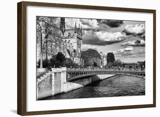 Double Pont Bridge - Notre Dame Cathedral - Paris - France-Philippe Hugonnard-Framed Photographic Print