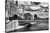 Double Pont Bridge - Notre Dame Cathedral - Paris - France-Philippe Hugonnard-Stretched Canvas