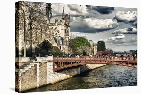 Double Pont Bridge - Notre Dame Cathedral - Paris - France-Philippe Hugonnard-Stretched Canvas