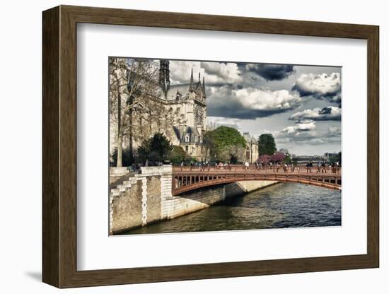 Double Pont Bridge - Notre Dame Cathedral - Paris - France-Philippe Hugonnard-Framed Photographic Print