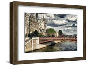 Double Pont Bridge - Notre Dame Cathedral - Paris - France-Philippe Hugonnard-Framed Photographic Print