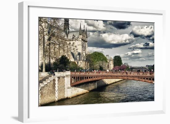 Double Pont Bridge - Notre Dame Cathedral - Paris - France-Philippe Hugonnard-Framed Photographic Print