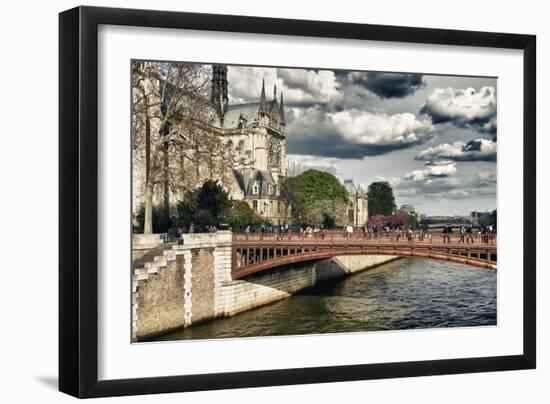 Double Pont Bridge - Notre Dame Cathedral - Paris - France-Philippe Hugonnard-Framed Photographic Print