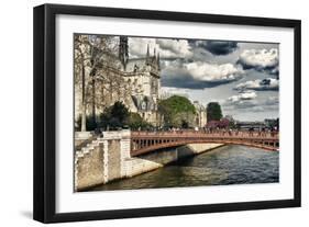 Double Pont Bridge - Notre Dame Cathedral - Paris - France-Philippe Hugonnard-Framed Photographic Print