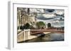 Double Pont Bridge - Notre Dame Cathedral - Paris - France-Philippe Hugonnard-Framed Photographic Print