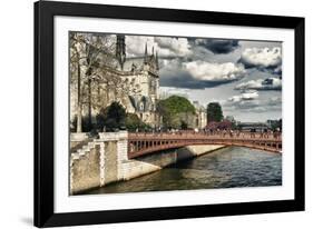 Double Pont Bridge - Notre Dame Cathedral - Paris - France-Philippe Hugonnard-Framed Photographic Print