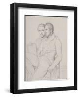 Double portrait d'Hyppolyte et Paul Flandrin-Hippolyte Flandrin-Framed Giclee Print