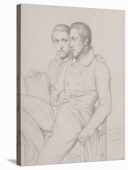 Double portrait d'Hyppolyte et Paul Flandrin-Hippolyte Flandrin-Stretched Canvas