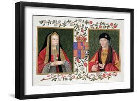 Double Portrait of Elizabeth of York and Henry VII Holding the White Rose of York-Sarah Countess Of Essex-Framed Giclee Print