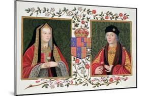 Double Portrait of Elizabeth of York and Henry VII Holding the White Rose of York-Sarah Countess Of Essex-Mounted Giclee Print