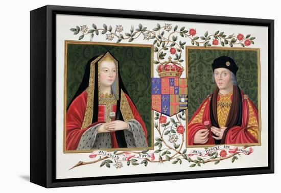 Double Portrait of Elizabeth of York and Henry VII Holding the White Rose of York-Sarah Countess Of Essex-Framed Stretched Canvas