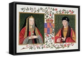 Double Portrait of Elizabeth of York and Henry VII Holding the White Rose of York-Sarah Countess Of Essex-Framed Stretched Canvas