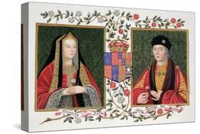 Double Portrait of Elizabeth of York and Henry VII Holding the White Rose of York-Sarah Countess Of Essex-Stretched Canvas