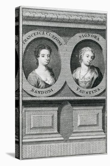 Double Portrait of Francesca Cuzzoni (1696-1778) and Faustina Bordoni (1697-1781)-Enoch Seeman-Stretched Canvas