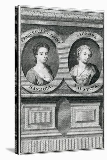 Double Portrait of Francesca Cuzzoni (1696-1778) and Faustina Bordoni (1697-1781)-Enoch Seeman-Stretched Canvas