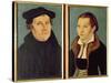 Double Portrait of Martin Luther and Katherin Von Bora, 1529 (Oil on Panel)-Lucas Cranach the Elder-Stretched Canvas