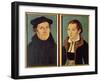 Double Portrait of Martin Luther and Katherin Von Bora, 1529 (Oil on Panel)-Lucas Cranach the Elder-Framed Giclee Print