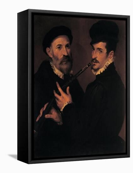 Double Portrait of Musicians, 1579-Bartolomeo Passerotti-Framed Stretched Canvas